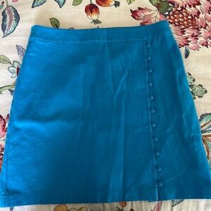 Ann Taylor Blue Button-Detail Women's Skirt